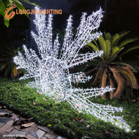 Lumières suspendues en forme de flocon de neige LED imperméables, effet 3D, blanc chaud, blanc, CE ROHS, H:2.4M