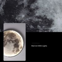 Art mural Lampe de lune LED pour salon Chambre à coucher Fond Décoration murale Lit d'étude Protection des yeux Éclairage de la lune Lampe murale