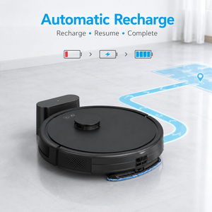Aspirateur robot intelligent et serpillière LDS SLAM 8000Pa avec WiFi 2,4 GHz, fonction Carpet Boost, moteur sans balais, réservoir d'eau de 210 ml et bac à poussière - Product Image 4