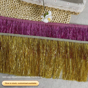 Erkoumi High Quality 15cm/20cm PET Gold Silver Onion Light Thread Bevel <strong>Tassel</strong> for Clothing Dance Dress Stage Christmas Decor - Product Image 2