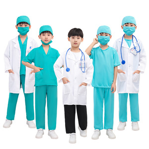 2025 docteur Costume Cosplay garçons fille hôpital chirurgien Dr uniforme carrière habiller Halloween Costume pour enfants <span class=keywords><strong>carnaval</strong></span> fête Costume - Product Image 3