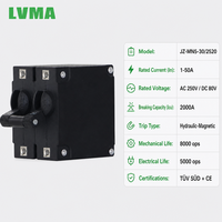 Interruptor Automático Miniatura Enchufable LVMA MCB 1P 2P 3P 1-50A AC 250V DC 80V Cobre 10kA Capacidad de Ruptura Certificado CE