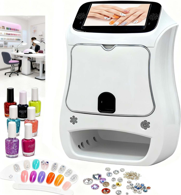 3D Nail Art Printing Machine Support WiFi Bluetooth Digital Nail Printer DIY Patterns Design Machine Automatic Drying 30s Done