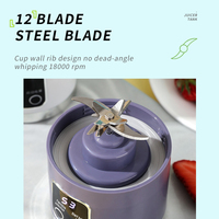 Cangkir Blender portabel, Blender Mini USB elektrik untuk minuman shake dan Smoothies, jus dengan 12 pisau