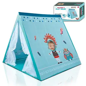 Tienda de campaña interior portátil para niños, casa de juegos para niños, <span class=keywords><strong>tipi</strong></span> para niñas, tiendas de campaña rosas - Product Image 1
