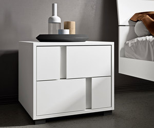 <span class=keywords><strong>Commode</strong></span> blanche moderne pour chambre à coucher, design haut avec 4 tiroirs, idéale pour salon et chambre. - Product Image 4