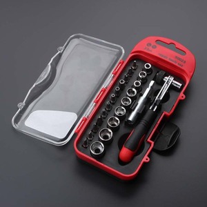 23 Pc Socket Wrench Set 1/4 In Chrome Vanadium Steel Hand Repair Tool Kit For Household Use - Product Image 4