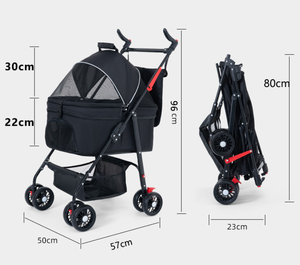 4 पहियों पर चलने के लिए नई हॉट बिक्री पालतू ट्रॉली बैग बिल्ली कार वाहक हल्के गुलाबी बिल्ली कुत्ते पालतू जानवर - Product Image 6