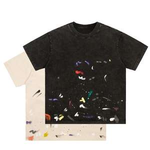 カスタムストリートウェアtシャツグラフィティペイントスプラッシュコットンTシャツ - Product Image 1