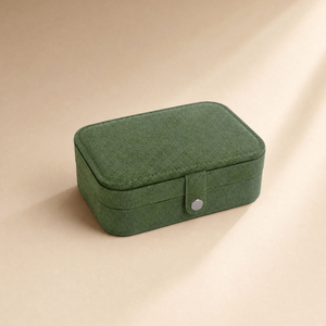 Zebopak Dark Green Velvet Travel Jewelry Case Organizer with <b>Mirror</b> Ring Earring Necklace Bracelet <b>Storage</b> Box Factory - Product Image 2