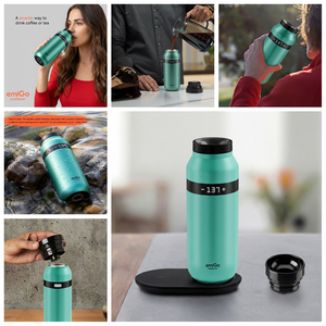 EmiGo - Taza de Viaje Inteligente de Acero Inoxidable de 475 ml (16 oz), Resistente al Calor, con Control de Temperatura, para Regalos de Aniversario - Product Image 6