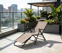 Nouvelle chaise longue de patio réglable en hauteur avec structure en acier inoxydable, 5 positions inclinables, design durable