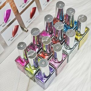 신제품 판타지 OEM 프라이빗 라벨 메탈릭 자연 건조 네일 폴리쉬 12색 세트, 비건 매력적인 일반 미러 이펙트 네일 락커 키트 - Product Image 3