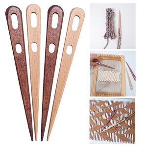 Set mit 4 Nadelbindern aus Buchenholz mit großen, zweiaugigen Mehrzweck-Web-, Strick- und Nähnadeln für Bastelarbeiten - Product Image 2