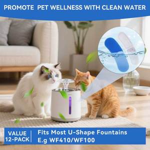 Filtres de remplacement pour distributeur d'eau pour chat, charbon actif et coton, pour fontaine à eau pour animaux de compagnie de 3,2 L/108 oz/0,8 gal - Product Image 4