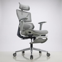 Chaise de bureau ergonomique confortable en maille pivotante avec base à 5 étoiles, roulettes, accoudoirs renforcés en acier inoxydable, inclinable et pivotante