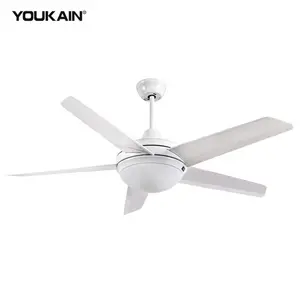 52 Inch hotel led fan ceiling fan new concise style white 5 blades LED light ceiling fan with lamp