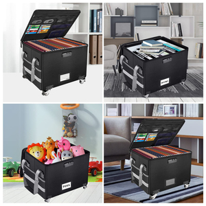 Bolsa de documentos A4, caja organizadora de almacenamiento de archivos, material ignífugo, forma de caja de letras con ruedas, cremallera y cerradura - Product Image 3