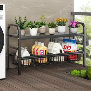 2-Tier Kitchen Metal Sink Organizer Adjustable Length Expendable Storage Tray Double Tiers <b>Standing</b> Type Holder - Product Image 4