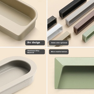 Nhà Máy Bán buôn vuông tối cửa tủ xử lý vô hình thiết kế hợp kim nhôm bền tủ quần áo tay nắm cửa - Product Image 3