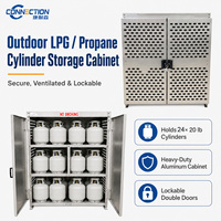 Casier de rangement démontable ventilé à double porte verrouillable pour le placement en extérieur de bouteilles de propane GPL de 20 lb