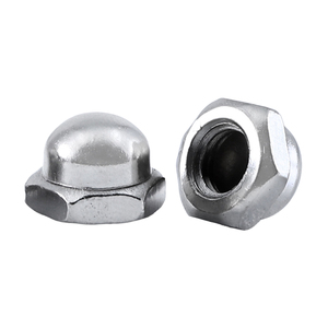 Lot de 10 écrous décoratifs à profil bas en acier au carbone nickelé, forme dôme, M3-M12 métrique - Product Image 1