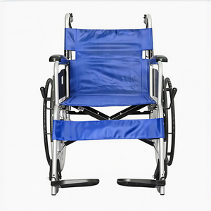 Silla de ruedas manual de aluminio con manija trasera, reposabrazos fijo, ruedas delanteras de 8 ''y ruedas de radios traseros de 22'', freno Doble - Product Image 2