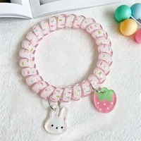 Bestseller Charm-Armband Mädchen Katzen-Haargummi Elastisches Spiral-Haargummi Kaninchen Plastik Spiral-Haargummis Telefonkabel-Haargummis