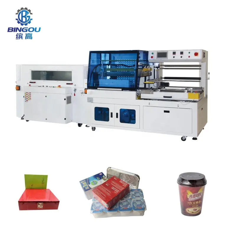 Best Sold Automatic Box Packing Machine Film Wrapping Shrink Packing Machine and Heat Shrinking Packaging Machine Combination