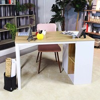 Station de travail de bureau élégante avec finition blanche lisse, design simple, bureau d'ordinateur adapté à la maison moderne, table d'ordinateur pour étude
