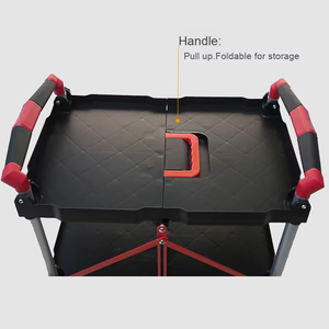 भारी शुल्क फोल्डेबल उपकरण ट्रॉली बहु-स्तरीय सामग्री टर्नओवर ट्रॉली भंडारण गोदाम, मूक फ्लैट ट्रॉली भंडारण गोदाम - Product Image 4