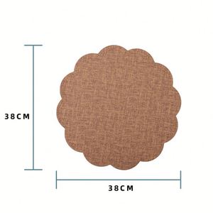 Stocked Non-Slip Insulation <b>Dinner</b> Luxury Design <b>Table</b> <b>Mat</b> Round Flower Shape Waterproof Placemats for Home Decor - Product Image 6