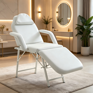 Cama de Belleza Profesional Moderna, Portátil y Ajustable para Salón de Tatuajes, <span class=keywords><strong>Spa</strong></span>, Salón de Belleza Facial, para Uso Comercial en Peluquerías y Hoteles - Product Image 4