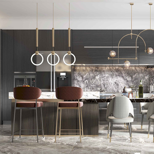 Ensemble de meubles, buffet <span class=keywords><strong>en</strong></span> <span class=keywords><strong>formica</strong></span> Daiya stratifié europé<span class=keywords><strong>en</strong></span> avec îlot, combinaison de couleurs bois, design d'armoire de cuisine - Product Image 5