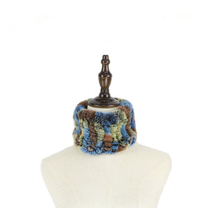 Cache-cou en <span class=keywords><strong>fourrure</strong></span> de lapin Rex véritable multicolore de haute qualité, chaud et élastique, pour femmes, vente en gros - Product Image 5