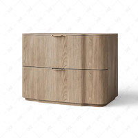 Sageliving Modernes Hochwertiges Eichenholzbett Soft-Panel-Bettset mit 2 Nachttischen Kingsize Wohnmöbel