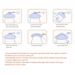 Sensore di Movimento Intelligente 360 °   Giocattolo Interattivo per Gatti e Cani con <span class=keywords><strong>Laser</strong></span> Casuale, Ricaricabile Tramite USB-C, con Base Autoraddrizzante - Product Image 2