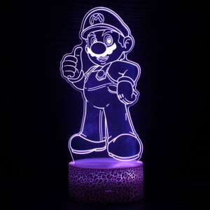 Luz nocturna 3D <span class=keywords><strong>Super</strong></span> <span class=keywords><strong>Mario</strong></span> Series LED de 7 colores con control táctil Base de grietas Acrílico Festival creativo Regalo - Product Image 1