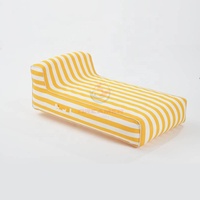 Chaise longue gonflable en gros avec housse en tissu, matelas flottant, flotteurs de piscine pliables, chaise longue gonflable