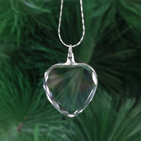 Collier en cristal K9 en forme de cœur, pendentif en quartz térahertz pour la guérison, idéal pour un cadeau de mariage – Vente en gros directe de l'usine de Pujiang