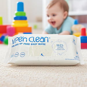 Lingettes nettoyantes pour bébé personnalisées, jetables, en tissu non tissé spunlace, vertes, <span class=keywords><strong>sans</strong></span> <span class=keywords><strong>alcool</strong></span>, prix d'usine - Product Image 3