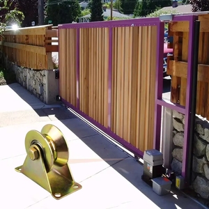 Roulettes en acier robustes pour porte de garage industrielle Y/V/U, porte coulissante, avec support - Product Image 4