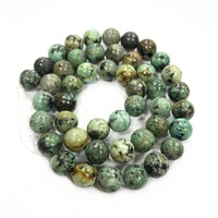 Perles de pierres précieuses naturelles en vrac, perles de pierre rondes turquoises africaines pour la fabrication de bracelets, vente en gros