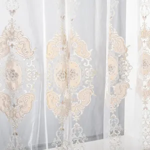 Cortina para janela, cortina de tule para janela de luxo bordada, da alemanha, turca e pura