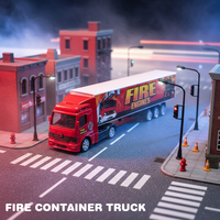 KSF 1:64 Camion jouet miniature en alliage métallique vert bleu jaune rouge OEM avec remorque et conteneur coulissant