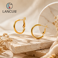 Boucles d'oreilles créoles classiques bohèmes en acier inoxydable, créoles fines en acier inoxydable, bijoux de mode pour femme