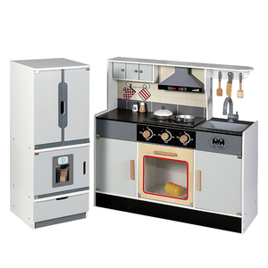 Trẻ Em Bằng Gỗ Vai Trò Chơi Lớn Màu Trắng Tủ Lạnh Nhà Bếp Thiết Lập Giáo Dục Giả Vờ Nấu Ăn Đồ Chơi Cho Trẻ Em Gái - Product Image 5