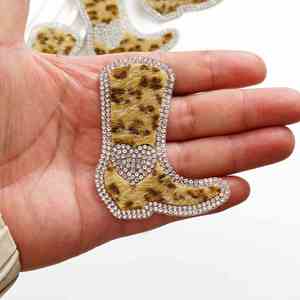 Nouvelle Patchs décoratifs thermocollants/autocollants à imprimé léopard et strass pour chaussures, bottes, sacs, vêtements et chapeaux - Product Image 2