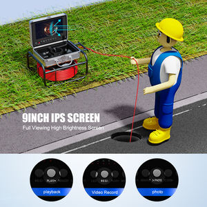 9-дюймовая камера для осмотра канализационных труб 720P Угол объектива 145 градусов 512 Гц передатчик счетчик клавиатура OEM DVR - Product Image 4