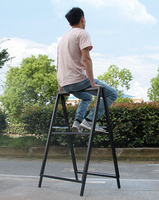 Stand Poster Lipat Luar Ruangan A-Frame Heavy Duty Ramah Lingkungan 24 X 36 Inci Berbahan Logam Krom, Modern, Dua Sisi, Portabel